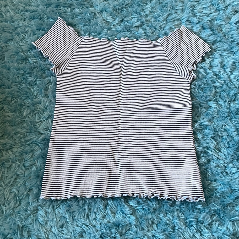 Aeropostale Black & White Striped Top